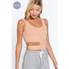 Slickblue Powder Pink Bodysuit, Double Scoop Neck, Suave Cut-Out, Seamless Fit, Circle Fastener Detail, Size S/M-M/L - 4 of 4