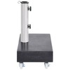 vidaXL Umbrella Base Light Grey Granite base Standard Umbrella Base - Black with wheels - 3 of 4