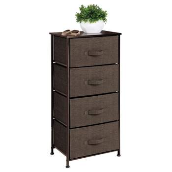 Mdesign Tall Dresser Storage Tower Stand With 4 Removable Fabric ...