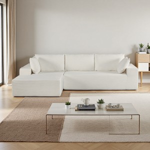 108" L-Shaped Sectional Sofa, Full Foam Cushioning, Left-Facing Sleeper - 1 of 4