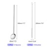 Unique Bargains Stainless Steel Long Handle Round Shaped Drinking Spoon Straws with Cleaning Brushes 4 Pcs - 2 of 4
