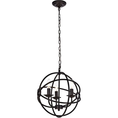 Octavia Dark Brown Metal 3-Light Pendant Lamp with Adjustable Chain