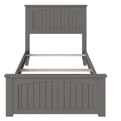 Nantucket Twin Gray Wood Bed with Headboard and Drawer
