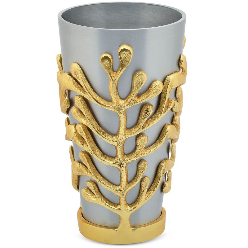 Berkware Two Tone Vase Silver and Gold Design 8.25" H x 5" D, 1 of 6