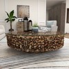 Rustic Driftwood Coffee Table Brown - Olivia & May - image 4 of 4