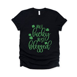 Simply Sage Market Women's Not Lucky Just Blessed Short Sleeve Graphic Tee - 1 of 4