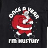 Men's - Instant Message - Once A Year Hustlin Santa Christmas Short Sleeve Graphic T-Shirt - 2 of 4