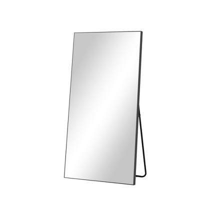 Lirago 71" x 31" Rectangle full body mirror with Black Scratch Resistant Aluminum Alloy Frame with bracket