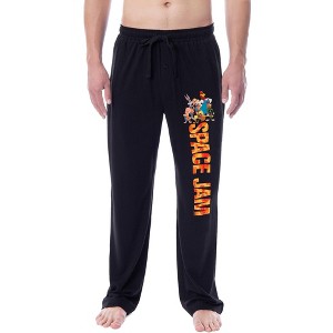 Looney Tunes Mens' Classic Space Jam Tune Squad Movie Sleep Pajama Pants Black - 1 of 3
