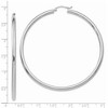 Black Bow Jewelry 3mm, 14k White Gold Classic Round Hoop Earrings, 65mm (2 1/2 Inch) - 3 of 4