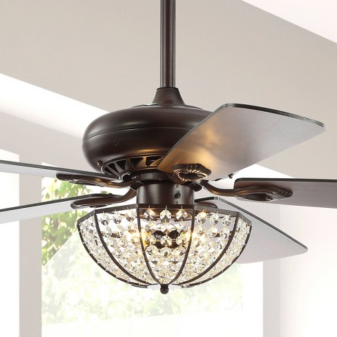 52 Led Bronze Crystal Ceiling Fan With Remote Oil Rubbed Jonathan Y Target