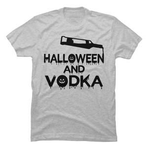 Men's Design By Humans Halloween and Vodka By melcu T-Shirt - 1 of 4