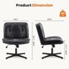FURNIinspire Task And Office Chairs Cross Legged Chair, Swivel Armless Office Chair No Wheels, Adjustable Height, Black, 26.8"*26.4"*36.8" - 3 of 4