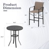 Ridstar 3 Pieces Outdoor Patio Round Bar Table Set For Lawn & Garden, Black Tabletop - 2 of 2