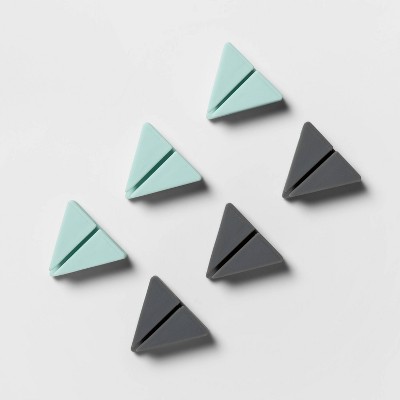 heyday™ Triangle Clip Cable Management 6pk - Mint & Cool Gray