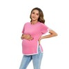 Maternity Tops  Maternity Shirts Color Block Split Hem Tunic Tops - 2 of 4