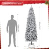 SUGIFT 7.5 Pre-Lit Pencil Snow Flocked Christmas Tree W/641 Branch Tips and 350 Remote-controlled Multi-Color Lights - 4 of 4