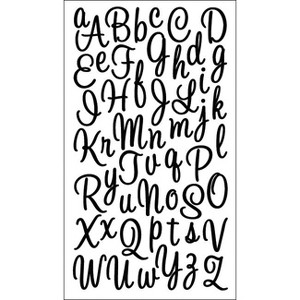 Sticko Alphabet Stickers - Sweetheart Script Small, Glitter Black, 52pcs - 1 of 1