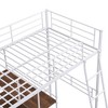 NicBex Twin Size Bunk Bed with Desk Metal Rack Bed Frame with Storage Shelves, Guardrails and Ladder, No Spring Box Required - 4 of 4