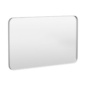 Tempered Glass Rounded Rectangle Framed Wall-Mounted Bathroom Vanity Mirror - 1 of 1