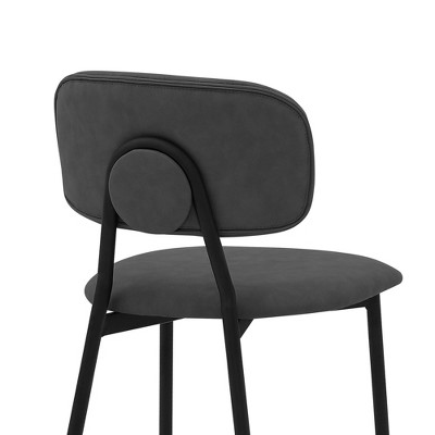 Sleek Gray Faux Leather 26" Contemporary Swivel Counter Stool