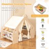 6-in-1 Kids Playhouse Wooden Play Tent w/Blackboard, Desk, Chair, 6 Storage Bins - 4 of 4