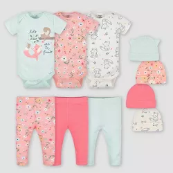 9 BLUES BABY Pink with white large spot 3 piece cardigan set 3 to 12 months 