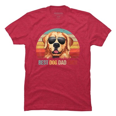 Men's Design By Humans Best Dog Dad Ever Golden Retriever By LuckyCharm99 T-Shirt