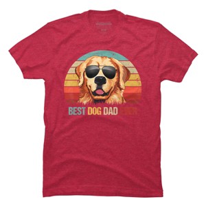 Men's Design By Humans Best Dog Dad Ever Golden Retriever By LuckyCharm99 T-Shirt - 1 of 2