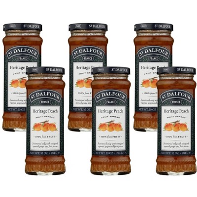 St Dalfour Heritage Peach Fruit Spread - 6 pack, 10 oz