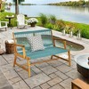 MOEPISY 2-Person Acacia Wood Yard Bench For Balcony And Patio Blue - 3 of 4