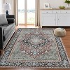 Washable Vintage Printed Rug Non Slip Low Pile Rug Retro Throw Floor Cover Foldable Indoor Carpet for Living Room Bedroom - 3 of 4