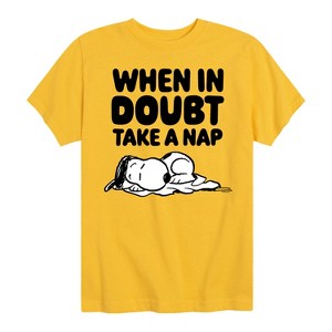 Boys' - Peanuts - When In Doubt Take A Nap Short Sleeve Graphic T-Shirt - 1 of 4
