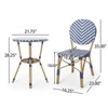 DSVIMOY 3pcs Outdoor French Armless Bistro Chairs Set with 1 Table, Navy Blue, 16.25"*23"*35" - 3 of 4