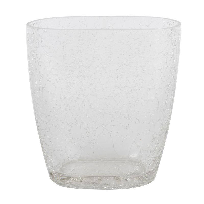Vickerman 8.6" Clear Crackle Glass Oval Vase, 1 of 2