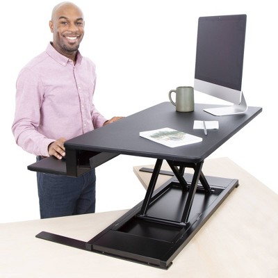 FlexPro Premier 36" Electric Sit-to-Stand Desk Converter in Black