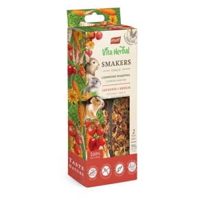 A&E Cage Company Vita Herbal Smakers Vegetable Flavor Guinea Pig, Rabbit, Rat, Gerbil, Mouse, Hamster Treats - 0.22lb/2pk - 1 of 2