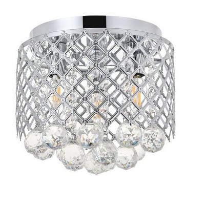 Elegant Chrome and Glass 3-Light Flush Mount