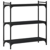 vidaXL Bookcase 3-Tier Black 31.5 in.x11.8 in.x33.9 in. Engineered Wood - 2 of 4