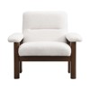 Homy Casa Mid Century Bouclé Upholstered Accent Chair with Solid Wood Frame for Living Room or Bedroom, Ivory - 4 of 4