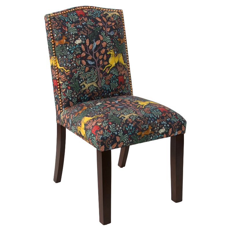 Skyline Furniture Ayala Nail Button Patterned Dining Chair Frolic Navy, 3 of 12