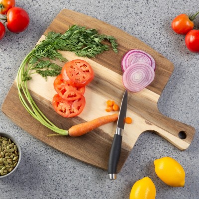 Classic Acacia Wood 3-Piece Cutting Board Set with Handles