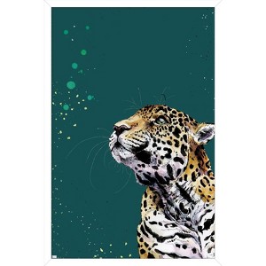 Trends International Snowtap - Jaguar Photobomb Framed Wall Poster Prints - 1 of 4