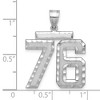 Black Bow Jewelry 14k White Gold, Varsity Collection, Large D/C Pendant, Number 76 - 2 of 3