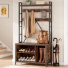 GustoWave Hall Tree with Bench Coat Rack Shoe Bench Industrial Coat Tree with Storage Cubbies Entryway Coat Rack with Shoe Storage - 2 of 4