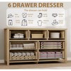 47.2" Freestanding Rattan Cabinet Dresser with Anti-Tip Design and 7 Storage Drawer, Wooden Closet Dressers Chest for Bedroom, Living Room - 3 of 4