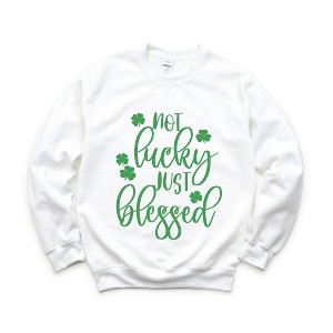 Simply Sage Market Women's Graphic Sweatshirt Not Lucky Just Blessed - 1 of 4