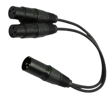 Sanoxy XLR Male Plug to Dual 2 Female Jack Y Splitter Mic DJ Cable Adaptor 16 AWG 3-Pin