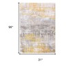 HomeRoots 10' Gray And Yellow Abstract Runner Rug - 3 of 4