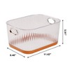 VECELO Refrigerator Organizer, Durable PET Storage Bin for Kitchen, Space Saving & Contain Spill, Orange - 3 of 4